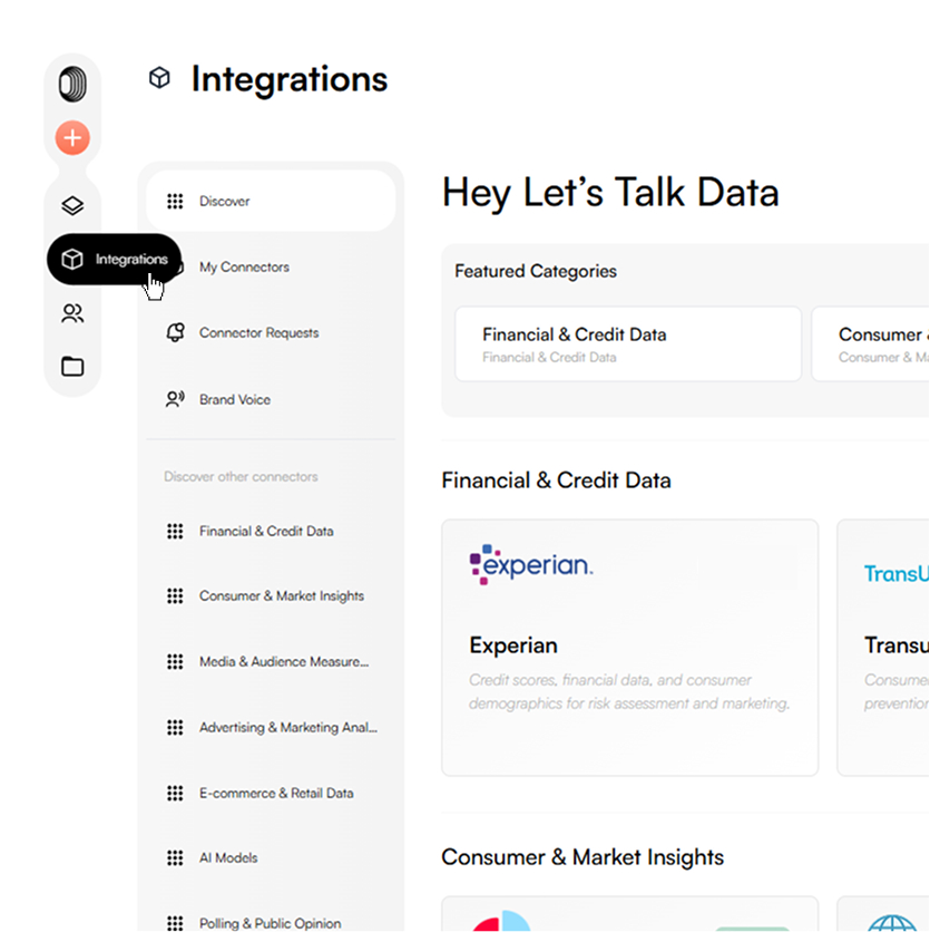 demo of the intergrations page